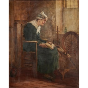 Frederick Gottwald, Woman Reading, oil on canvas