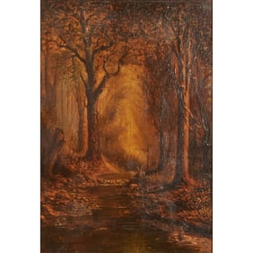William Jackson, Forest Landscape, oil on canvas board