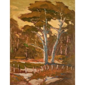 Jack Cassinetto, In Land from Monastery Beach, oil