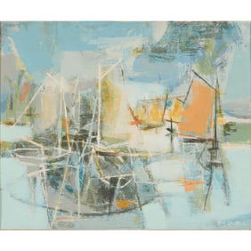Maxine Shattuck, Abstract Seascape, oil on canvas