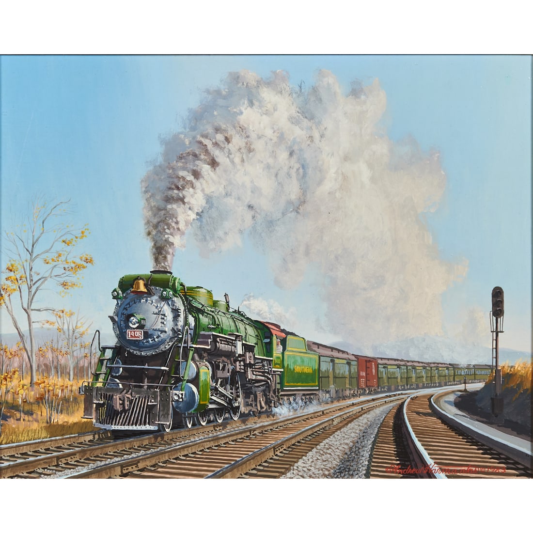 Andrew Harmantas, Southern Lines Railroad, oil on board (1 of 4)