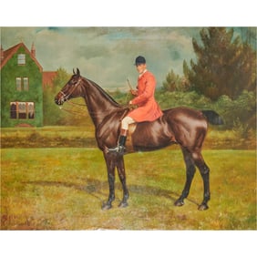 Edmund Havell, Mounted Foxhunter, oil on canvas