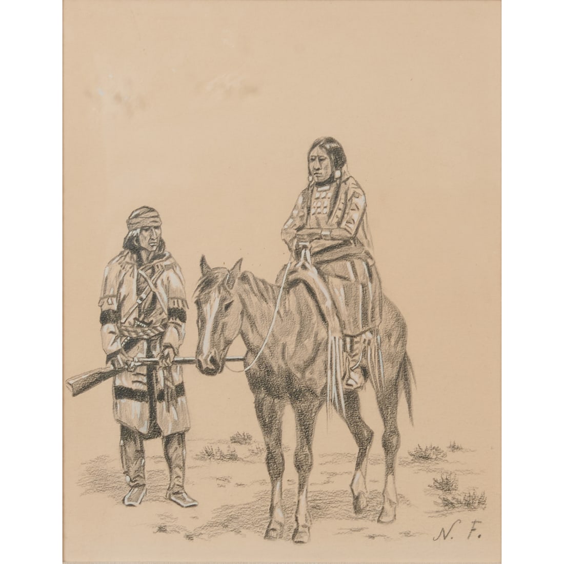 Nicolai Fechin, Native Americans, drawing (1 of 4)