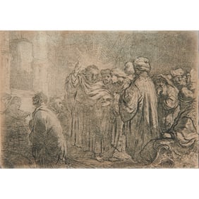Rembrandt, The Tribute Money, etching and drypoint