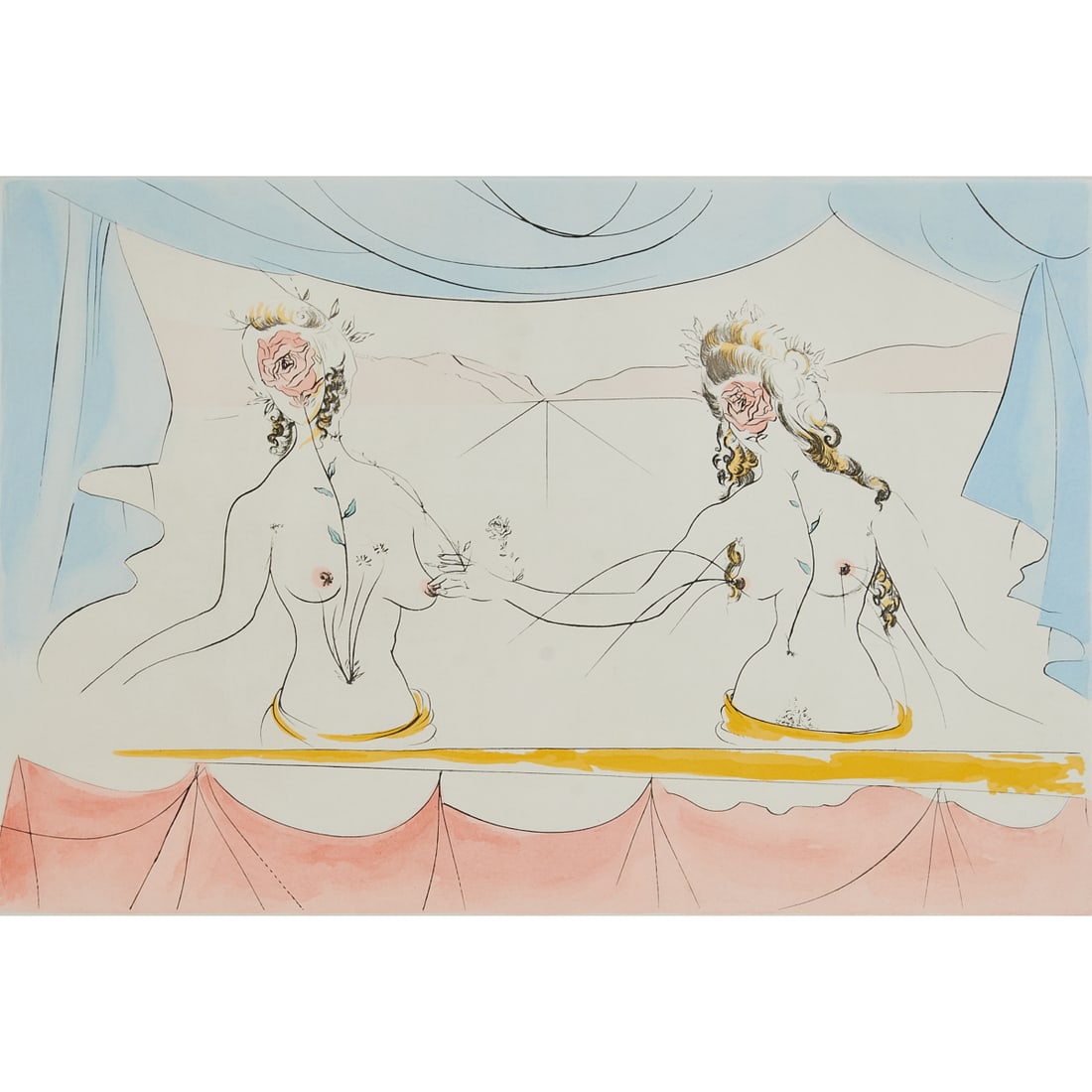 Salvador Dali,  Les Dames de la Renaissance, engraving (1 of 4)