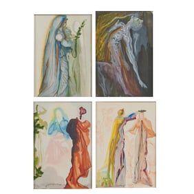 Salvador Dali, Four Wood Engravings from Divine Comedy