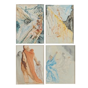Salvador Dali, Four Wood Engravings from Divine Comedy