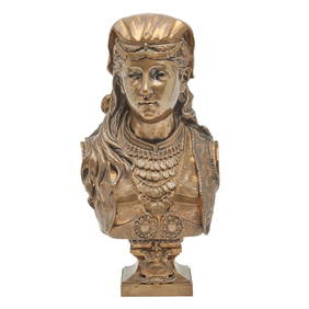 Zacharie Rimbez, Bust of Young Woman, bronze (1 of 5)