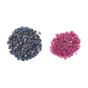 Unmounted Rubies and Sapphires.