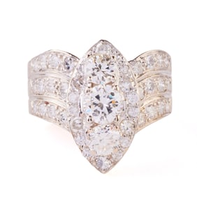 Diamond, 14k White Gold Ring.