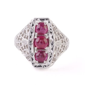Ruby, 18k White Gold Ring.