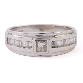 Diamond, 14k White Gold Ring.