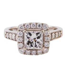 Diamond, 14k White Gold Ring.