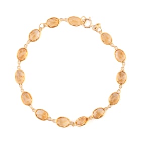 Citrine, 18k Yellow Gold Bracelet.