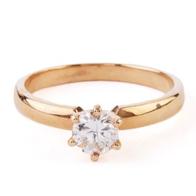 Diamond, 14k Yellow Gold Ring.