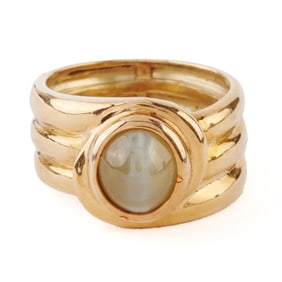 Cat's Eye Chrysoberyl, 18k Yellow Gold Ring.