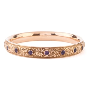 Amethyst, 14k Yellow Gold Bracelet.