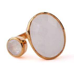 Moonstone, Vermeil Cuff Ring.