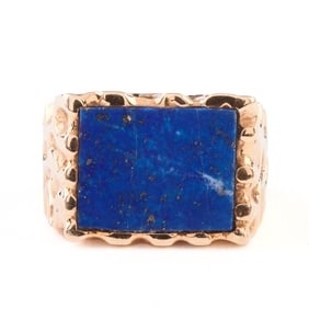 Lapis Lazuli, 14k Yellow Gold Ring.