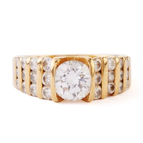 Diamond, 18k Yellow Gold Ring.