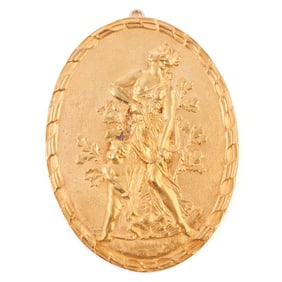 18k, 14k Yellow Gold Pendant Brooch.