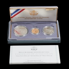 US 1991 Mount Rushmore Commemorative 3 Coin Set