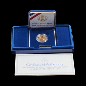 US 1993 Bill of Rights Commemorative $5.00 Gold Coin