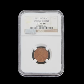 US 1922 NO (D) Strong Reverse Lincoln Cent NGC XF40