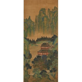 After Qiu Ying(1494-1552), Landscape and Figures