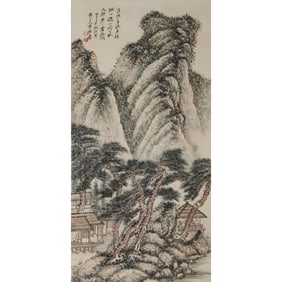 Attri. to Zhang Daqian after Shi Tao: 'Mountainscape'