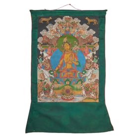 Tibetan Thangka of Green Tara