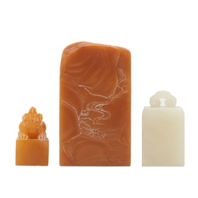 Three Chinese Soapstone Seals