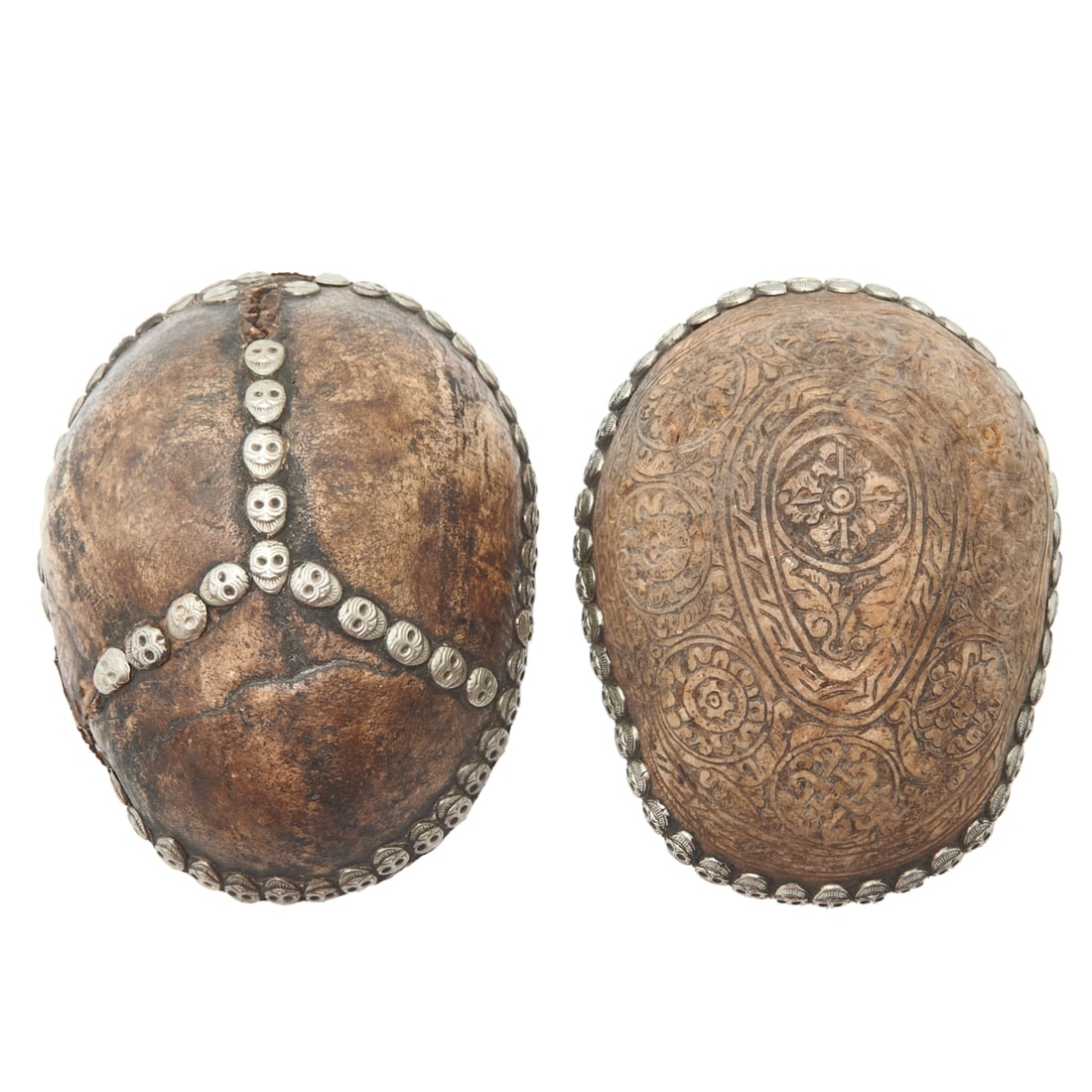 A Pair of of Tibetan Kapala Skull Bowls (1 of 3)