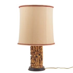 A Chinese Giltwood Lamp