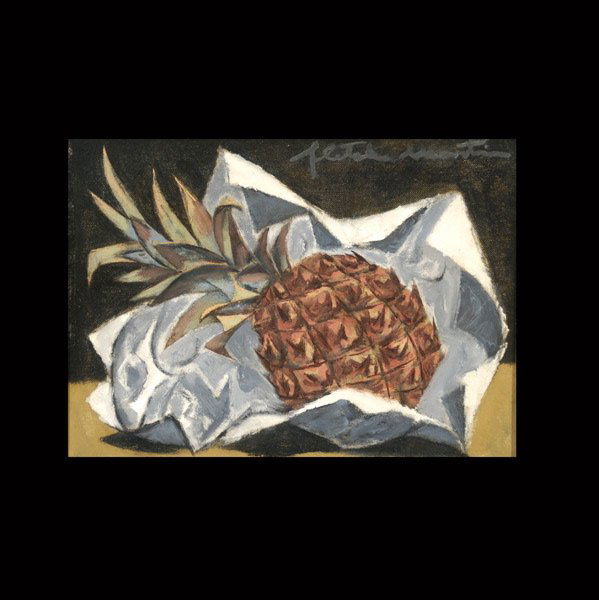 FLETCHER MARTIN "The Pineapple" Oil: FLETCHER MARTIN (American 1904-1979) "The Pineapple" Oil on artist's board. 9 x 12 inches/ 22.8 x 30.5 centimeters. Signed upper right "Fletcher Martin" Verso: Signed & titled "Pineapple (oil), Fletch
