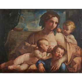 Italian School, Mother and Children, oil on canvas