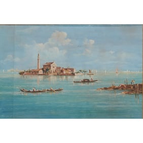 Italian School, Venetian Lagoon, two gouache on paper