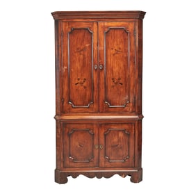 19th Century Inlaid Mahogany Corner Cabinet