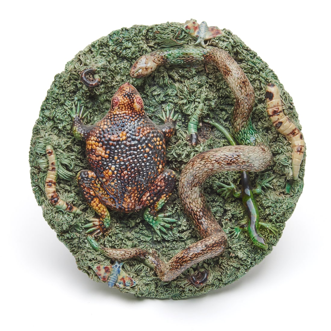 19th Century Jose Cunha Majolica Palissy-Ware Plate (1 of 3)