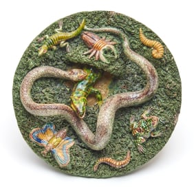 19th Century Jose Cunha Majolica Palissy-Ware Plate
