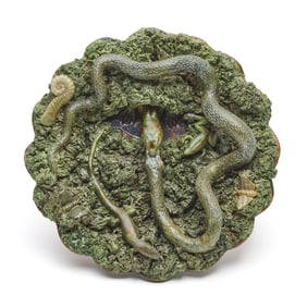19th Century Jose Cunha Majolica Palissy-Ware Plate