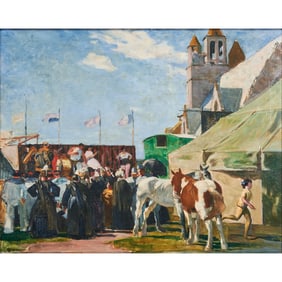 Lucien Simon, Carnival Scene, oil on canvas