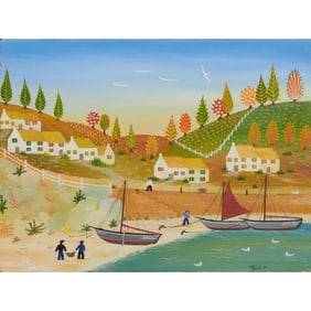 Fanch Ledan, Port de Bretagne, oil on canvas