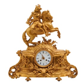 French Japy Freres Gilt Bronze Figural Clock