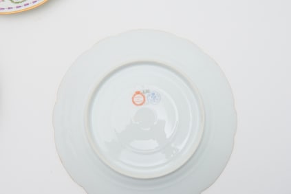 English Bone China or Pottery Plates with Fancy Birds
