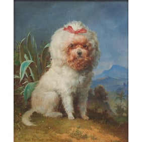 Carl Reichert, Portrait of Dog, oil on canvas board