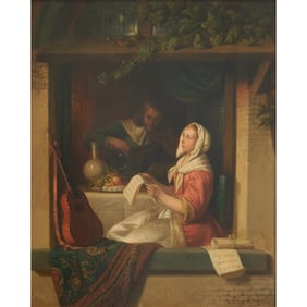 De Braekeleer, Violinist and Woman, oil on board