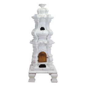 Continental Rococo Style White Faience Stove