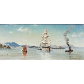 William Coulter, Boats in the Water, oil on canvas