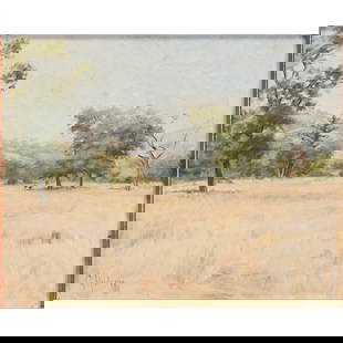 Grace Carpenter Hudson, Ukiah and Fort Bragg, oil: GRACE CARPENTER HUDSON (American, 1865-1937), Landscape, Ukiah and Fort Bragg, oil on panel, (approximate dimensions - sight: 8-5/8 x 10-1/2 inches), signed lower left, titled, named, and writing vers